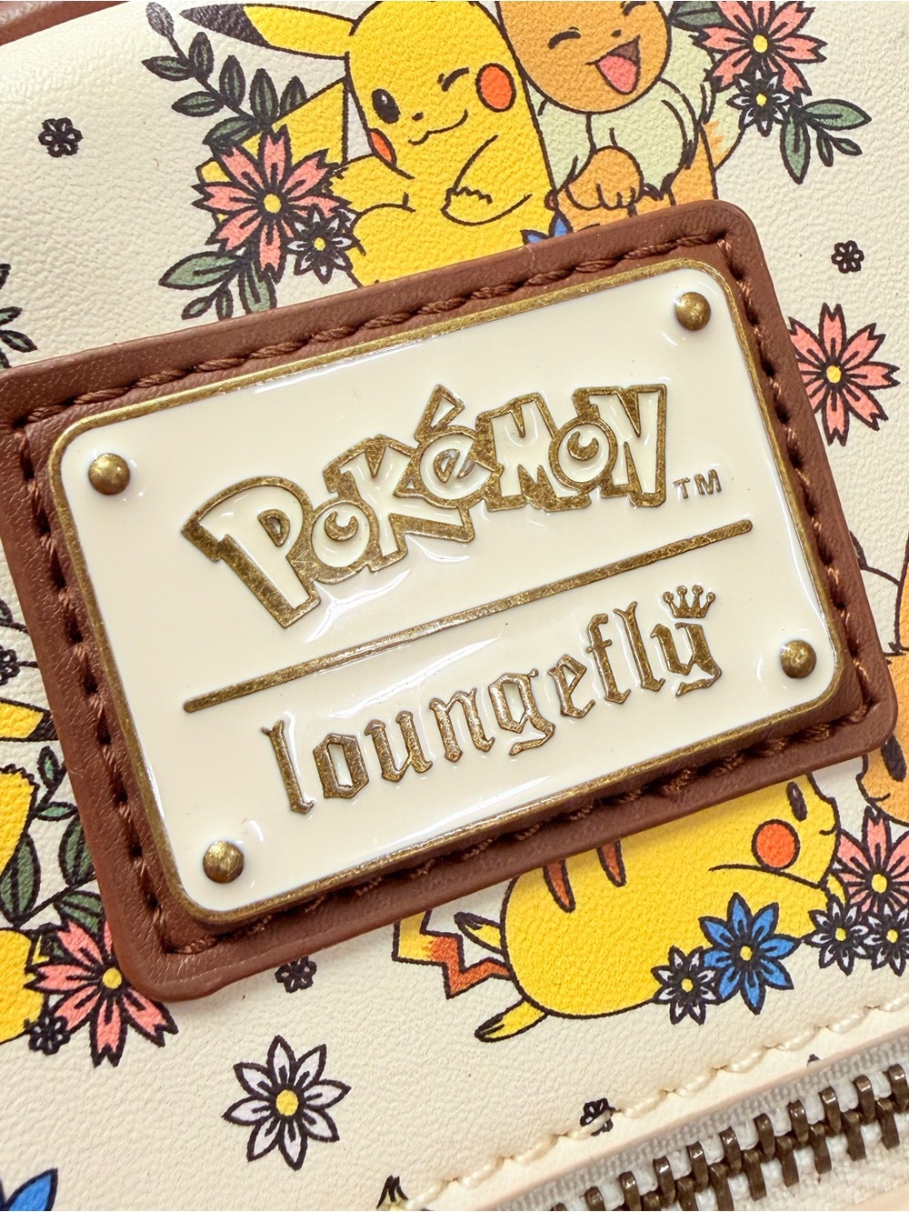 Loungefly Pokémon Pikachu & Eevee Floral Mini Backpack - BoxLunch Exclusive - Picture 13 of 14